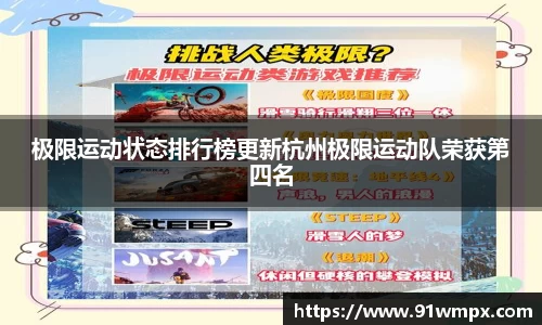 极限运动状态排行榜更新杭州极限运动队荣获第四名